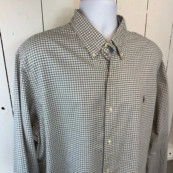 Ralph Lauren Iconic Oxford Big & Tall Men’s Size 3XL Classic Fit Gray White - Picture 4 of 12